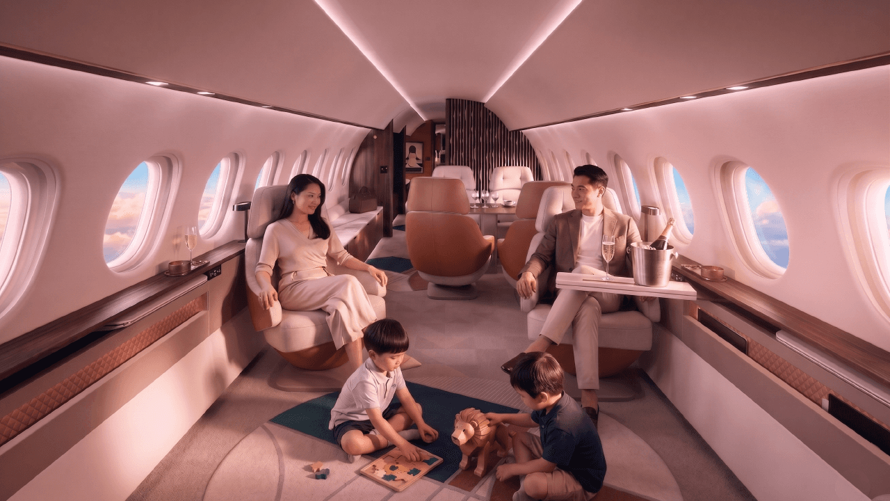 爱飞嘉iFlyPlus公务机包机 庞巴迪环球7500公务机客舱布局